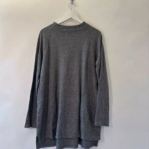 Pure J Jill Gray Long Sleeve Knit Sweater Shirt Funnel Neck Womens Size Medium